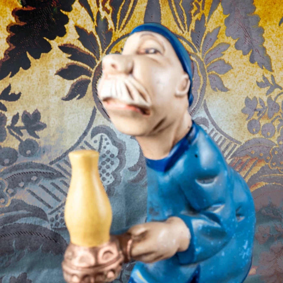 1940's Old Couple Man Woman Walking with Lantern Vintage Wall Plaque - Image 2 of 4