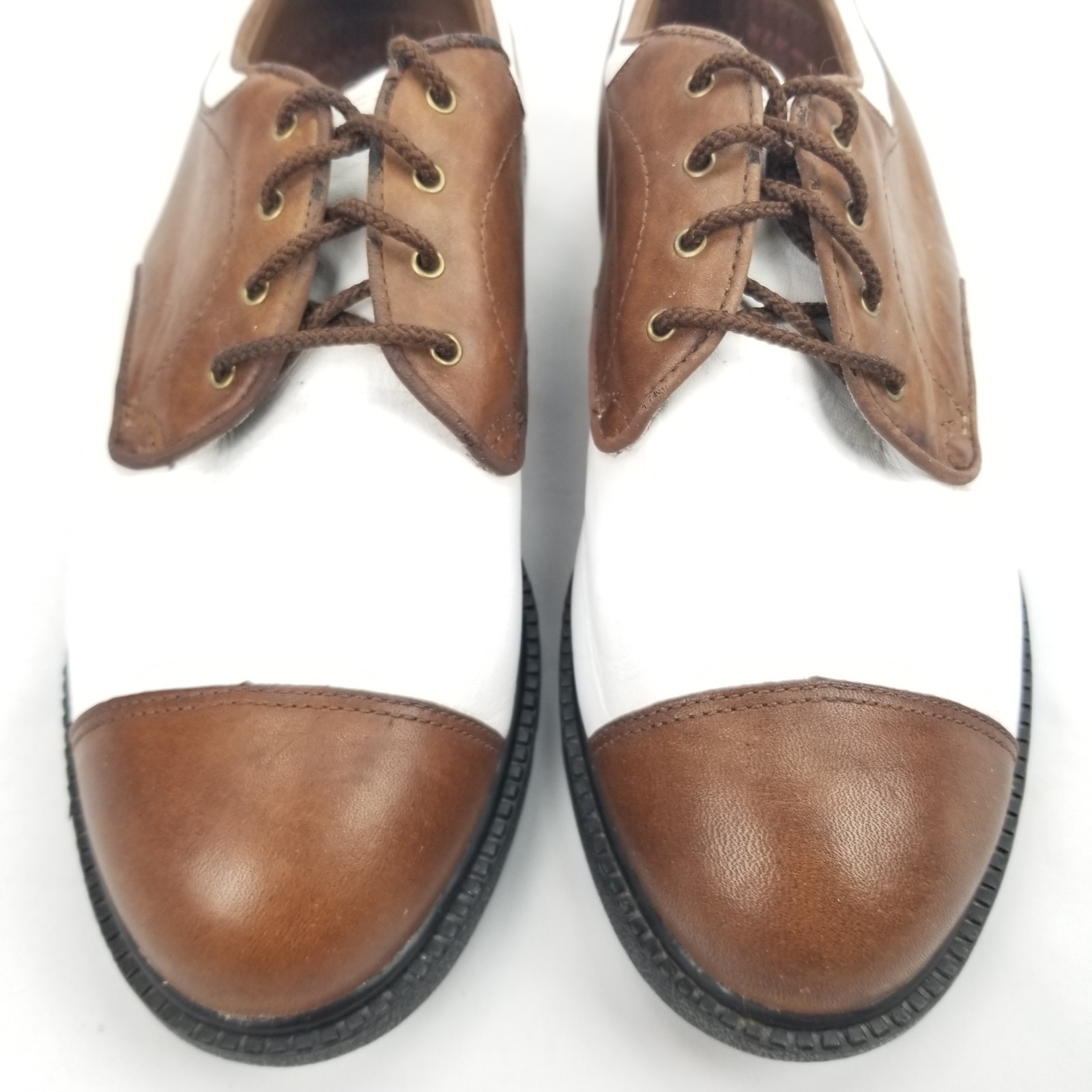 SAOLA Scarpe da golf Nike Air donna 7 marroni in pelle bianca punte morbide Oxford 980507 Q Lok