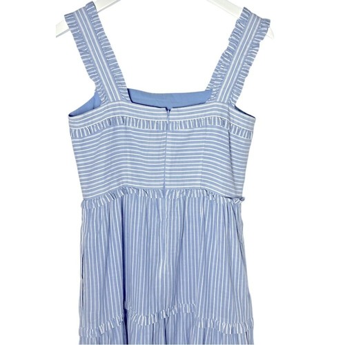 Gal Meets Glam Courtney Rio Stripe Lawn Maxi Dress Blue White Size 4 - Picture 7 of 10