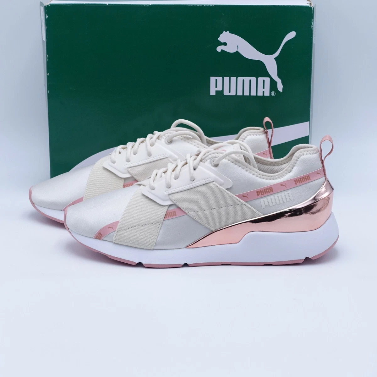 Representación papelería Conquistar Size 8 Women&#039;s PUMA Muse X-2 Metallic Sneakers 370838-03  Parchment/Rose Gold | eBay