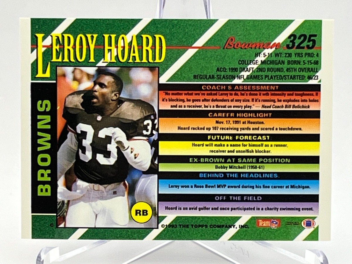 1993 Bowman NFL Football Card #325 Leroy Hoard RB #33 Cleveland