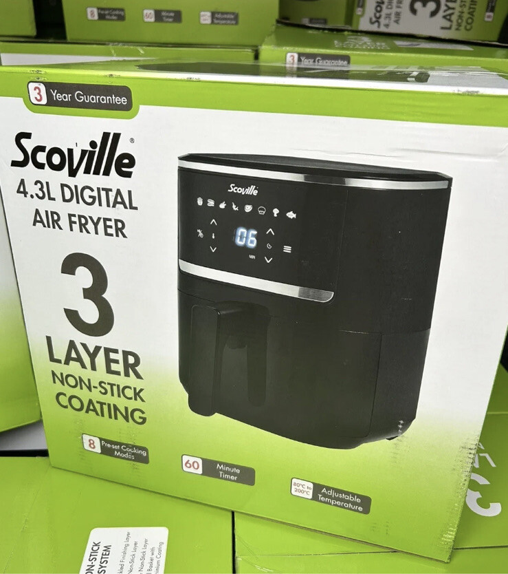 Scoville 4.3L Digital Air Fryer 1500w Black.Brand New. eBay