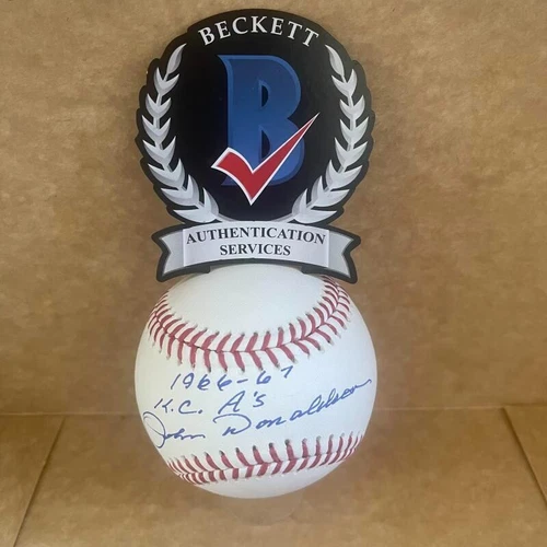 JOHN DONALDSON 1966-67 K.C. A'S SIGNED AUTO M.L. BASEBALL BAS AUTHENICATED