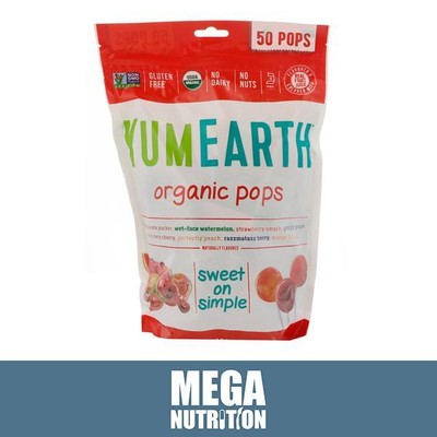 YumEarth Organic Pops Sortiert Aromen | 50 Pops 12,3 oz | Glutenfrei | Vegan