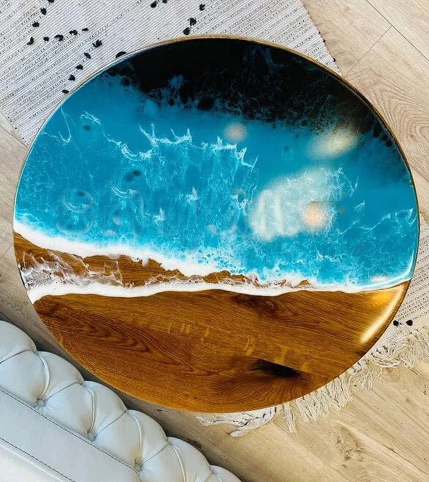 Ocean Coffee Table, Epoxy Side Table, Resin C Table, Sea Table, Living Home Deco - Image 3 of 3