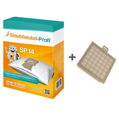 10 Staubsaugerbeutel SP14 1x HEPA 002 geeignet für Bosch BSG 82480