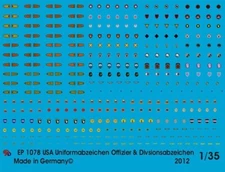 Peddinghaus Decals 1078 1/35 USA Uniform Patches Insignia and Division Markings