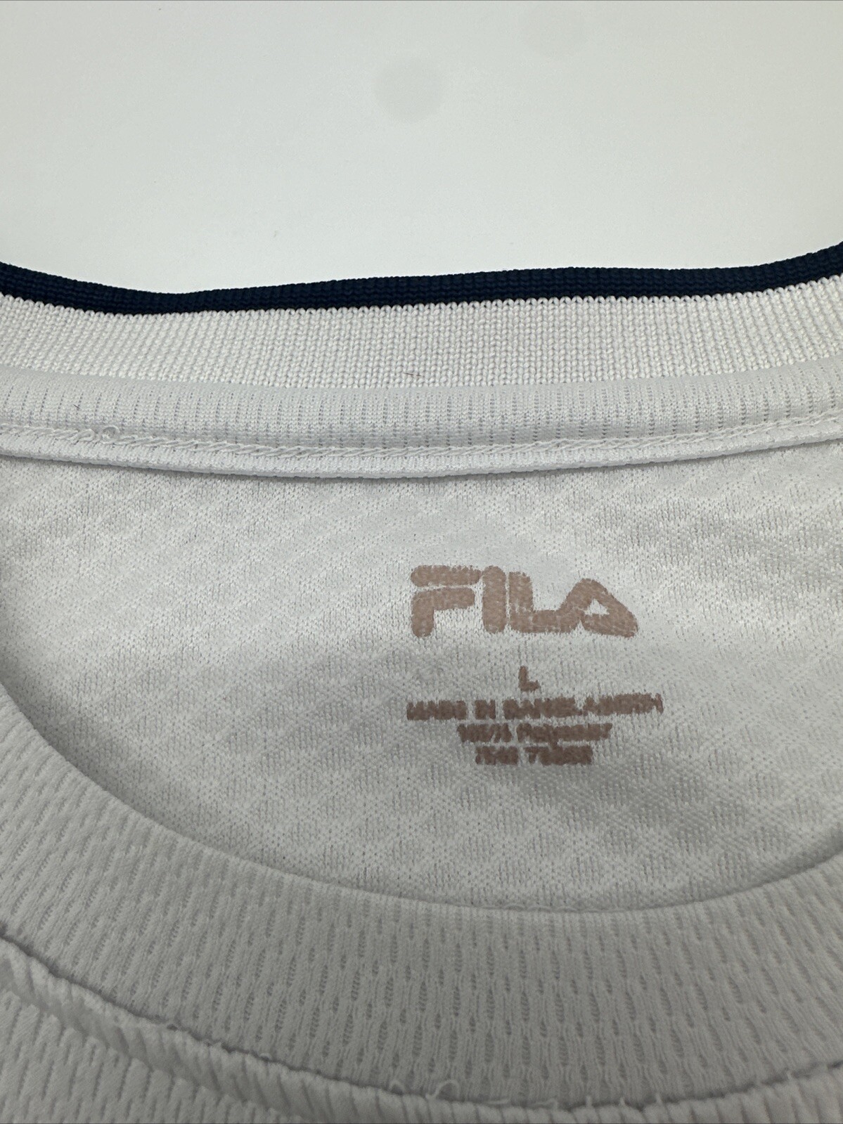 Fila T Shirt Uomo Grande Bianca Scollo a V Stampa Grafica Logo…#11420