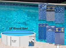 18' x 48" Round Unibead 25 Gauge Swimming Pool Liner - (Choose Pattern)
