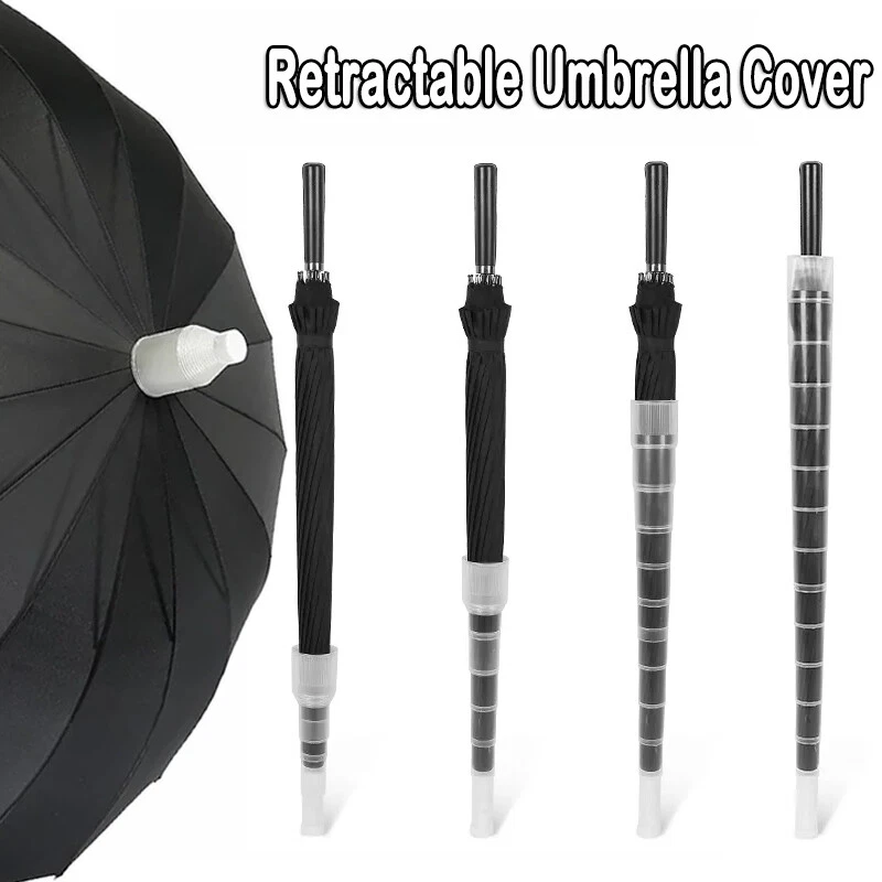 Plastic Non drip Long Handle Umbrella Retractable Cover 70cm 80cm
