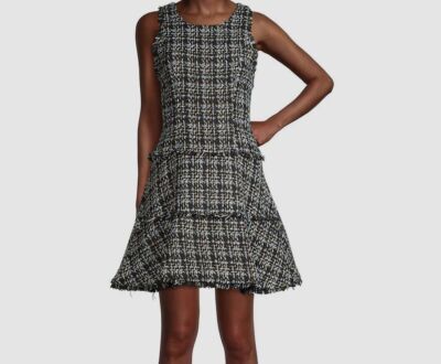 Likely Tweed Mini Dress, 8 / Black