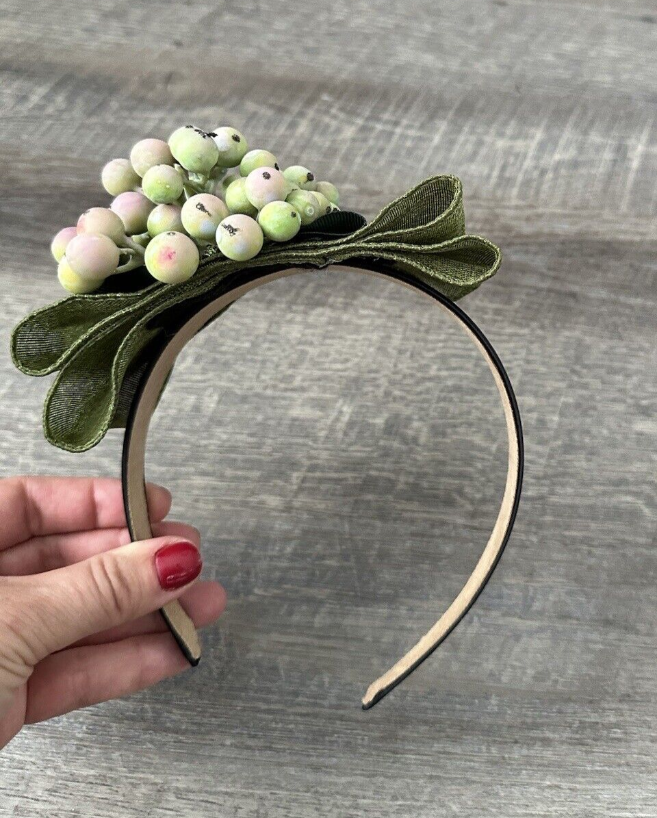 Handmade Designer Fascinator Headband Floral Green Bow and Berries Amazon.com : MOSTORY Green Flower Branch Headband - Handmade  main image 4