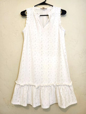 Michael Kors Sleeveless White Sundress S Floral Design