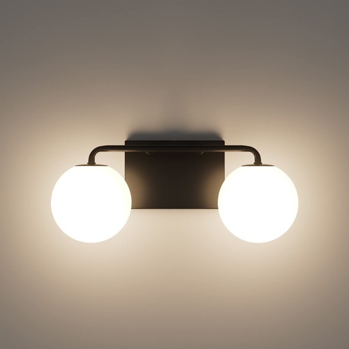 2 Lights Mid Century Vintage Bathroom Vanity Light Fixtures Over Mirror Black...