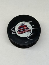 ADAM FOOTE Signed COLUMBUS BLUE JACKETS NHL Puck - w/COA #6