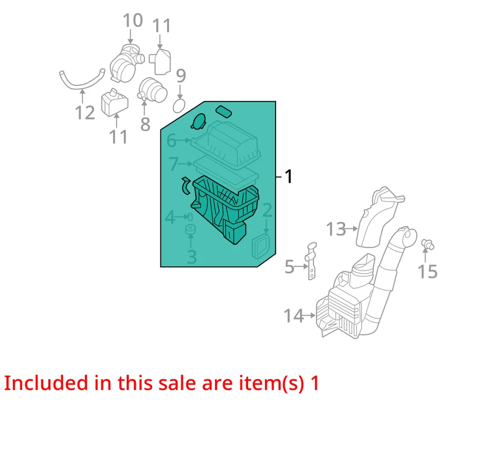 Conjunto de filtro de aire usado se adapta a: Hyundai Entourage 2008 montaje grado A Foto 3 de 4