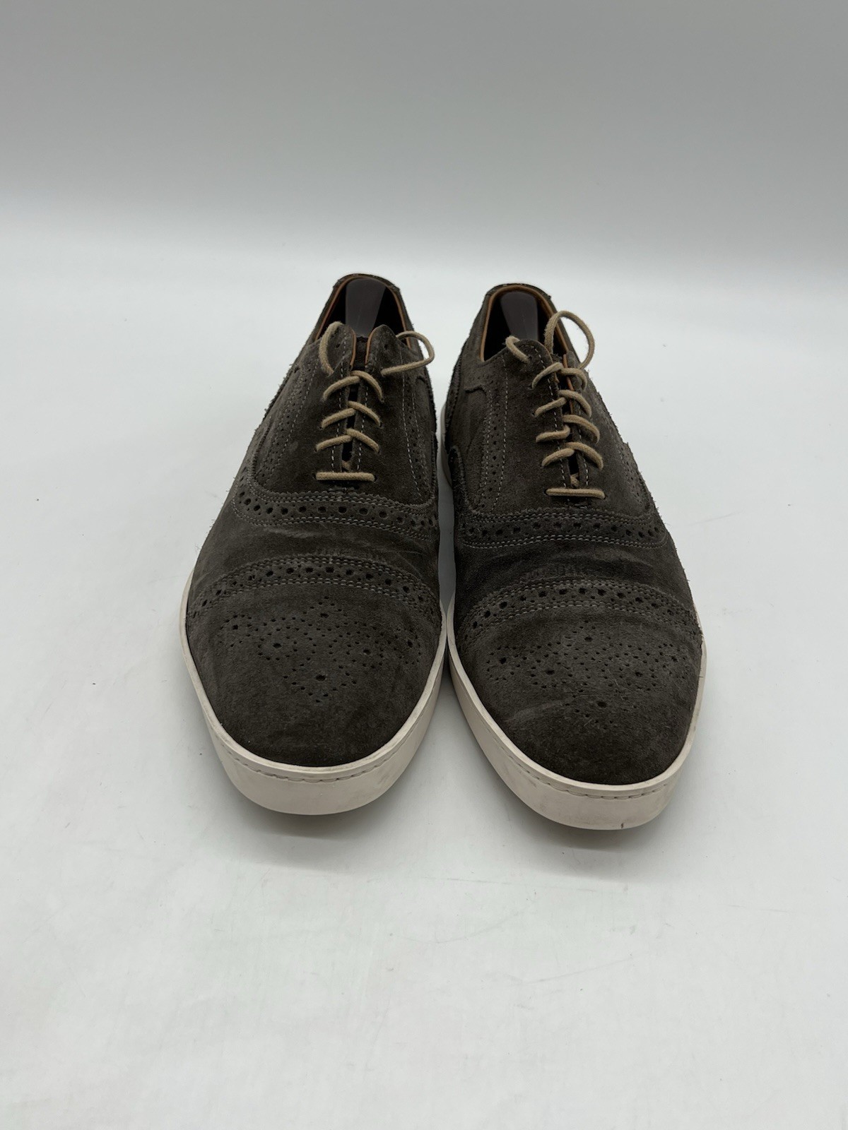 Allen Edmonds Strand Men's Sz 10.5D Gray Suede Casual Oxford Sneakers Shoes.