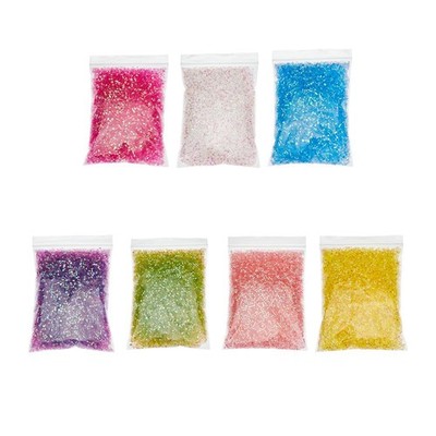 7 Bags 140g Crispy Bingsu Beads for Slim Iridescent Soft Straw Tube Beads 3D ...