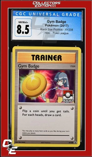 XY Black Star Promo Gym Badge XY208 Pokemon League CGC 8.5