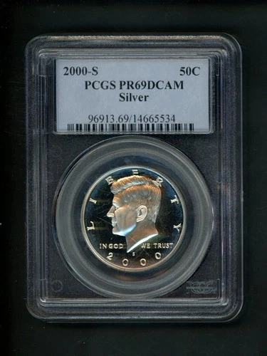 2000-S SILVER US Kennedy Half Dollar 50c .50 PCGS PR69 DCAM Proof Deep Cameo Gem