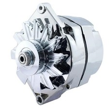 GM 1 Wire Alternator Self-Exciting High Output 100 Amp Chrome - Compatible