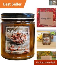 Luxurious Simply Sandalwood Candle - Handcrafted 100 Soy Wax, Fragrance