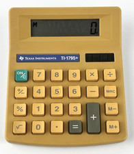 Texas Instruments TI-1795 Plus Solar Powered Calculator Retro Mustard Yellow