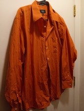 Haggar Mens Buttoned Dress Shirt Long Sleeve Orange Size XL EUC