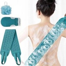 Body Exfoliating Scrubber Set - Includes Back Scrubber, Bath Glove And Shower.