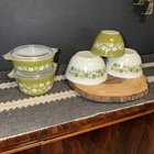 VTG Pyrex Spring Blossom Crazy Daisy Set (401, Two 402, 471 & 473) w 2 Lids GIFT
