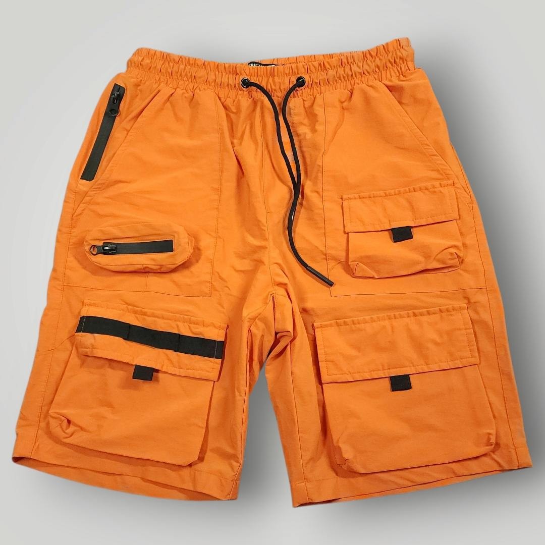 Mens American Stitch Cargo Shorts Elastic Waist Gorpcore Hiking Paratrooper Style