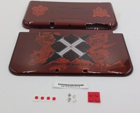 New Nintendo 3ds Xl LL Monster Hunter X Replacement Outside Shells+Rubbers+Label