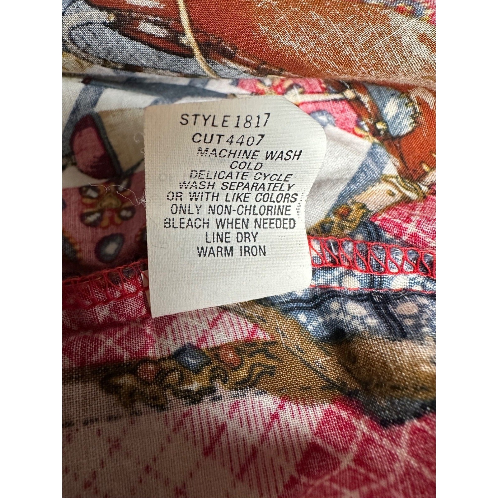 Orvis Patchwork Print Button Down Shirt Long Slee… - image 6