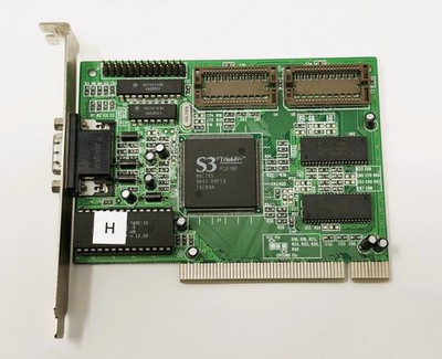 S3 Trio64V+ 86C765 PCI Vintage VGA Graphics Video Card 1996 Retro DOS Windows 95
