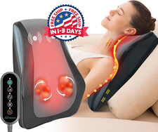 Masajeador Shiatsu para cuello y espalda baja con calor y almohada de masaje 3D