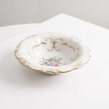 Pirkenhammer Porzellan Teller Schale Goldrand floral handbemalt