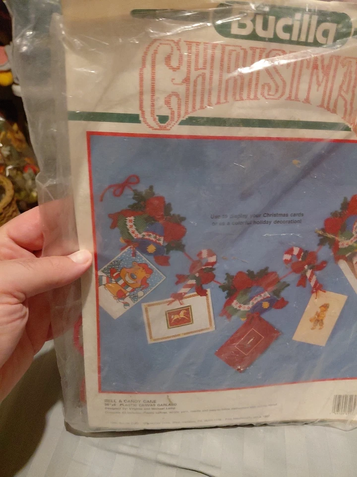 Bucilla Kit Lot Needlepoint Cross Stitch Christmas Card House Stock Vintage - Image 2 of 4