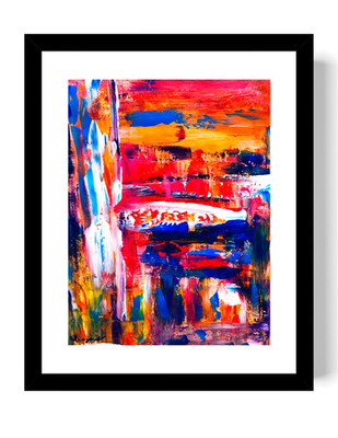 Guajardo Art: Travel 14X11 Paper Bold Vibrant Abstract