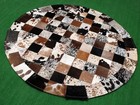 Cowhide Round Patchwork Carpet Handmade Cowhide Carpet (36"x36") Home Décor 366 — photo 4
