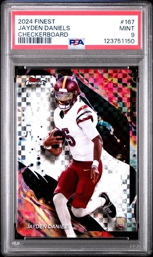 2024 Topps Finest Uncommon Jayden Daniels #167 Checkerboard Refractor (RC) PSA 9
