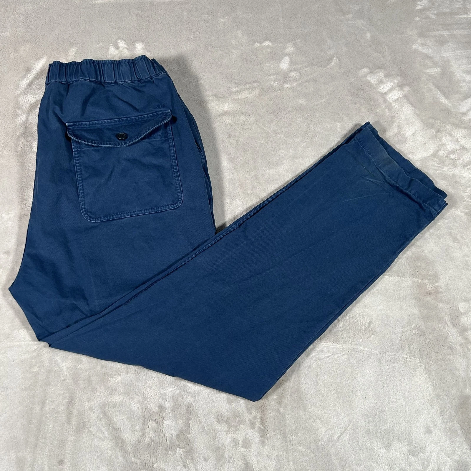 Outerknown The Field Pant Off Duty Drab Organic Cotton Men XL Blue 34x29 Stretch