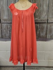 Vintage 1960's Babydoll Nightie Red Size Medium