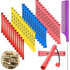 48 Pieces Hair Perm Rods Short Cold Wave Rods Plastic Perming Irons Hair Curl