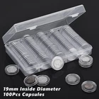 100Pcs 19mm Air tight Coin Holder Capsule for A19 Indian Head/Wheat Cent Storage