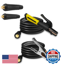 SSIMDER Electrode Holder with Cable  Ground Clamp Set, 600A Stick Welder Stinge