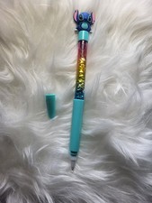 Stylo gel noir Disney Stitch 0.5mm coloris bleu paillettes