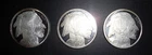 Buffalo Indian Head Rounds Silver 999 Troy 1 Oz. Rounds , Lot of 3