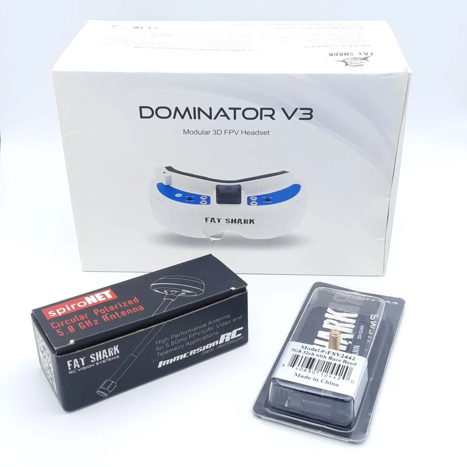 Auriculares Fat Shark Dominator V3 FPV - Modelo FSV1063 + Receptor y Antenas FSV2442 - Imagen 2 de 4