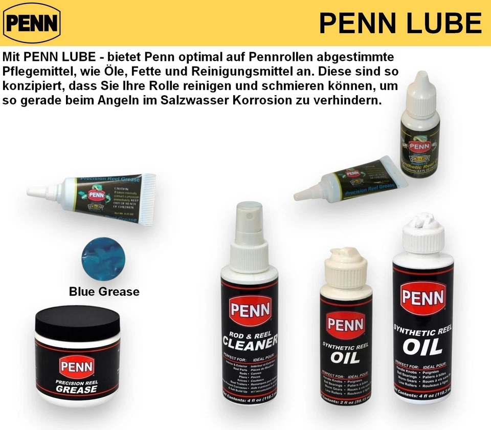PENN LUBE - diverse Reinigungs- und Pflegeprodukte für Angelrollen und Ruten