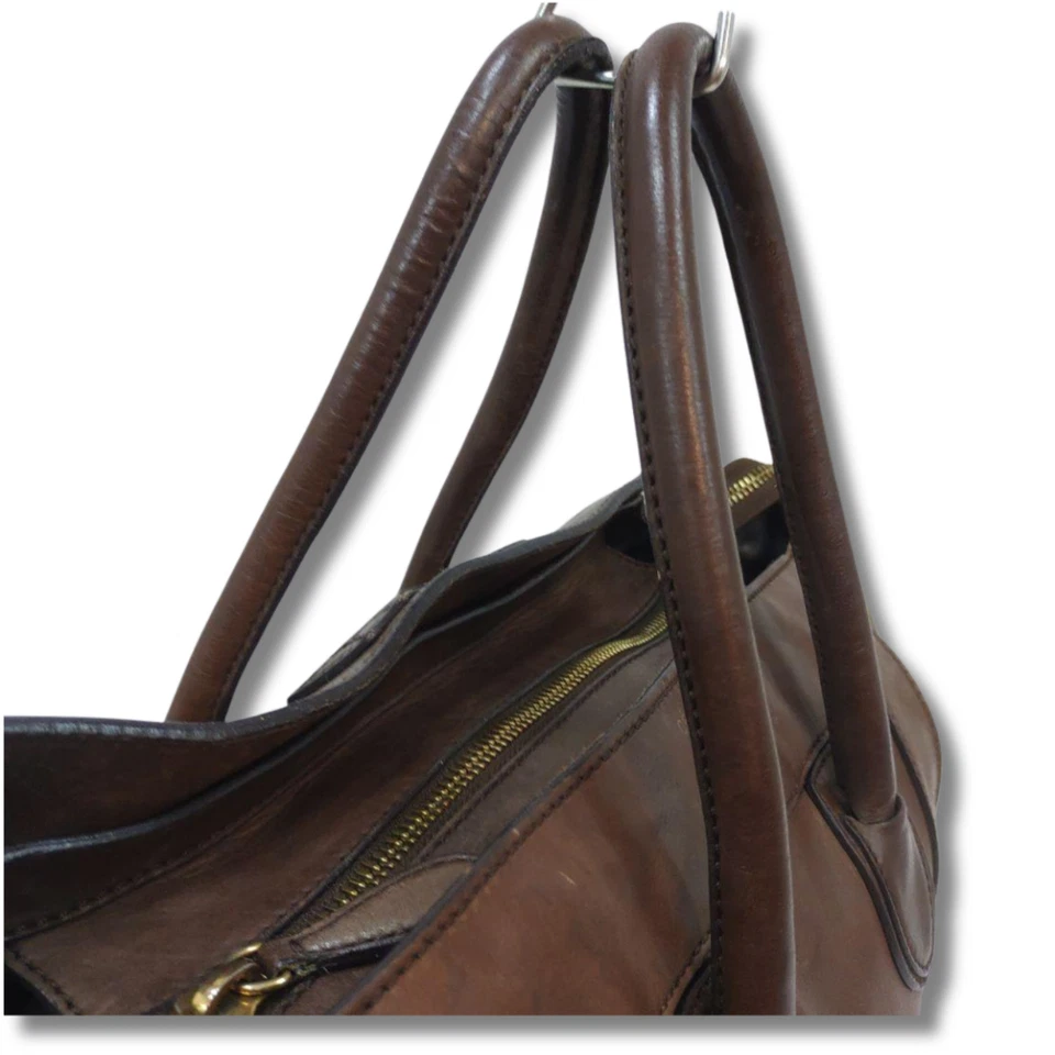 CELINE Bag Luggage Mini Tote Bag Leather Dark Brown 29cm×30cm×16.5cm NNBc72 - Image 4 of 4